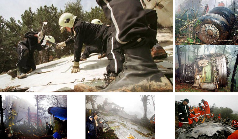 Air China Vol 129 - Accident. Images du sauvetage